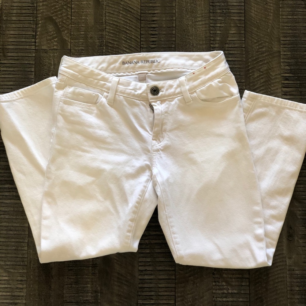 Banana Republic White Crop Jeans